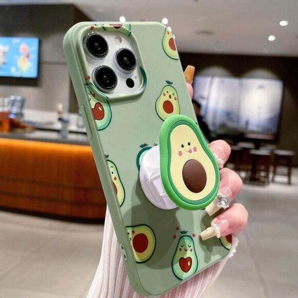 3for$20 NEW Summer Avocado Pattern Phone Case With Stand IPhone 15 pro max - Picture 5 of 5